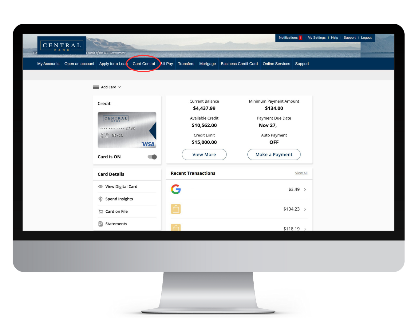 Central Bank Utah - Card Central - Manage Cards in One Location